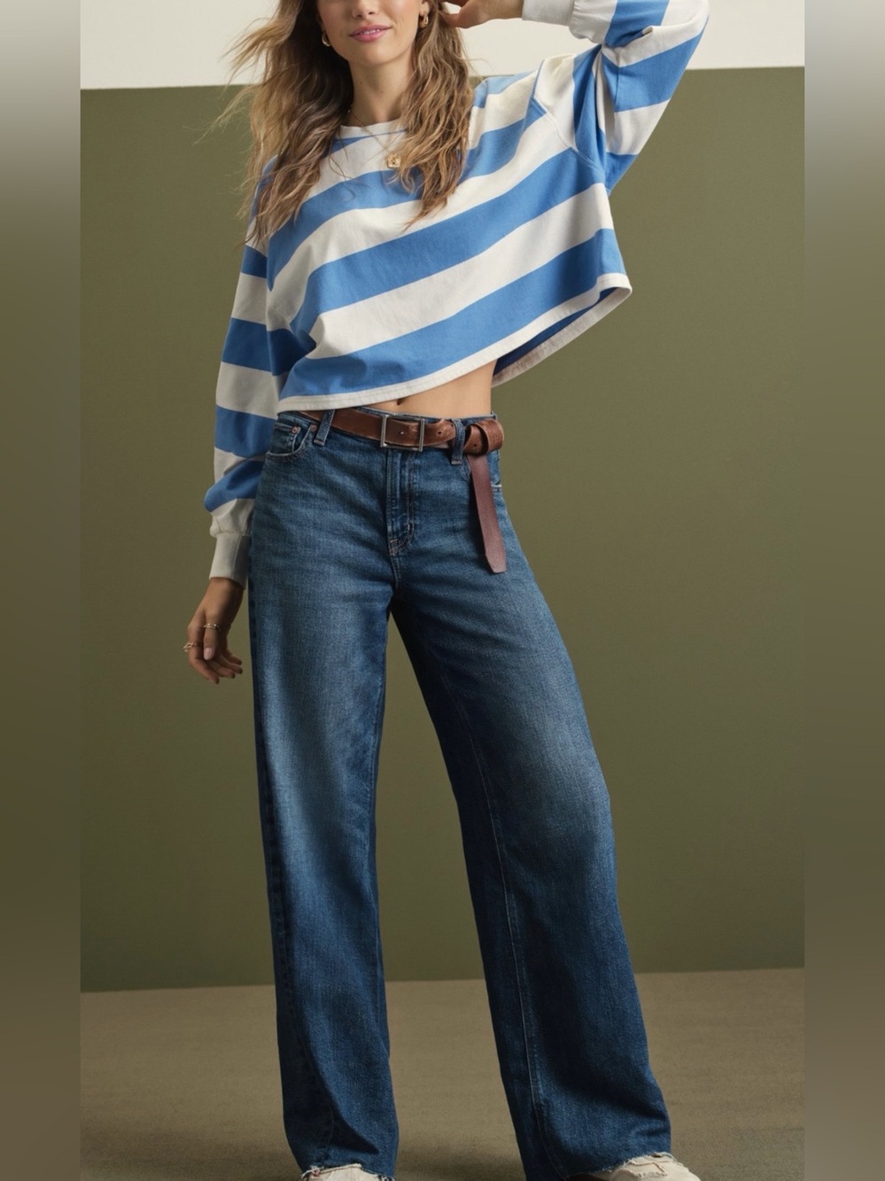 NWT AE Dreamy Drape Baggy Wide Leg Super High Rise